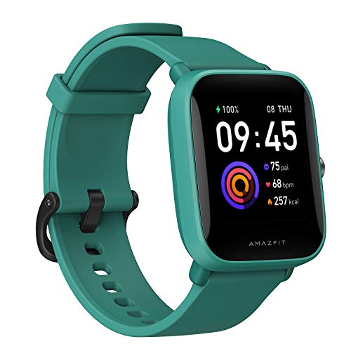 Amazfit Bip U Smartwatch Fitness Reloj Inteligente 60+ Modos Deportivos 1.43" Pantalla táctil a Color Grande 5 ATM (SpO2) Oxígeno en Sangre Frecuencia Cardíaca, 1 Unidad ( Paquete de 1)