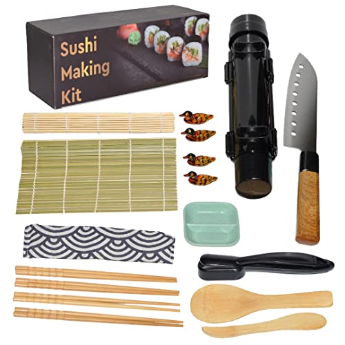 BEYMARA Kit sushi, ideal para principiantes en hacer sushi en casa, incluye 16 accesorios libres de BPA.