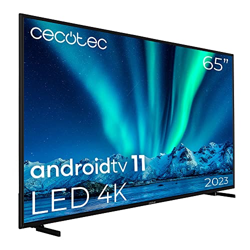 Cecotec Televisor LED 65" Smart TV A Series ALU00165. 4K UHD, Android 11, MEMC, Chromecast Integrado, Dolby Vision y Dolby Atmos, HDR10, Modelo 2023, 2 Altavoces de 12W