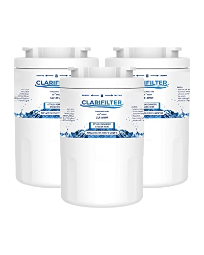Clarifilter MWF Cartucho de filtro de agua del frigorífico compatible con GE MWF, MWFA, MWFP, GWF, GWFA, GWF01, General Electric SmartWater; Hotpoint HWF, HWFA, MWF, MWFA (3)