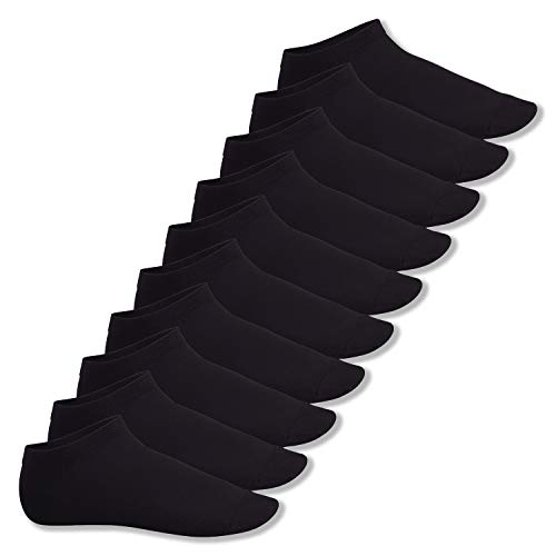 Footstar SNEAK IT! - 10 pares de calcetines tobilleros unisex - Negro 39-42