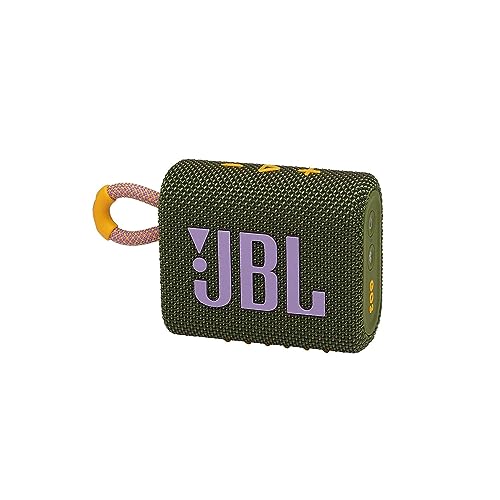 JBL GO 3 - Altavoz inalámbrico portátil con Bluetooth, resistente al agua y al polvo (IP67), hasta 5h de reproducción con sonido de alta fidelidad, verde