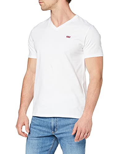 Levi's Original Housemark V-Neck Camiseta Hombre, White, XXL
