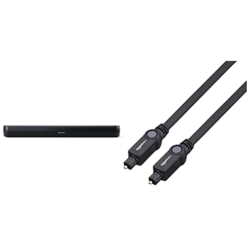 Sharp HT-SB107 2.0 Barra de Sonido Cine en casa Bluetooth, HDMI ARC/CEC, USB Playback + Amazon Basics Cable óptico de Audio Digital Toslink (1 m)