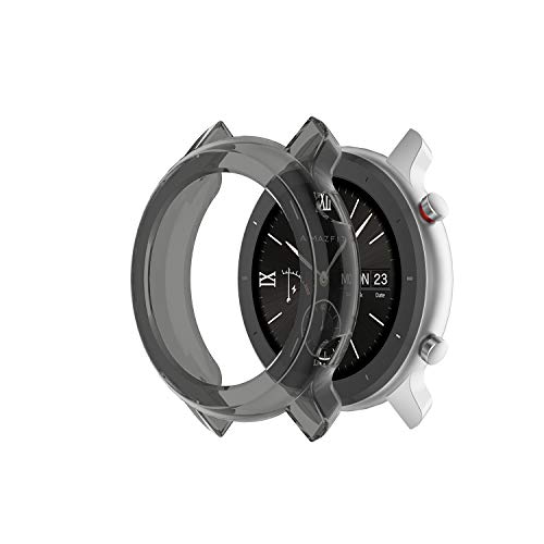 Tencloud Fundas compatibles con Amazfit GTR 47 mm 42 mm Funda protectora protectora suave TPU Bumper Shell Accesorios para reloj inteligente Amazfit GTR 42 mm 47 mm (42 mm, negro)