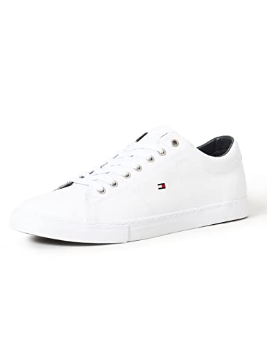 Tommy Hilfiger Hombre Sneaker Suela Cupsole Essential Leather Zapatillas, Blanco (White), 42 EU