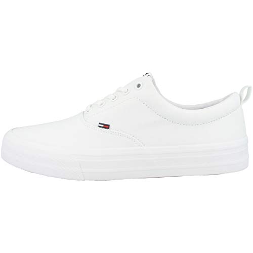 Tommy Hilfiger Hombre Vulcanized Sneaker Classic Zapatillas, Blanco (White), 42 EU