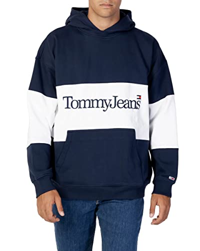 Tommy Jeans TJM Skater Serif Linear - Sudadera con capucha, azul, L