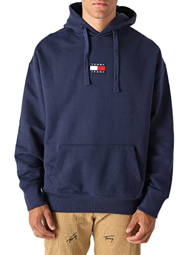 Tommy Jeans TJM Tommy Badge Sudadera con Capucha, Twilight Navy, M Hombres