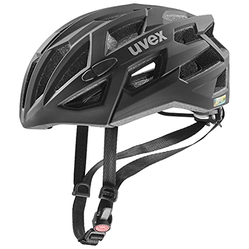 uvex race 7, casco Performance seguro unisex, ajuste de talla individualizado, protección contra impactos, black, 56-61 cm