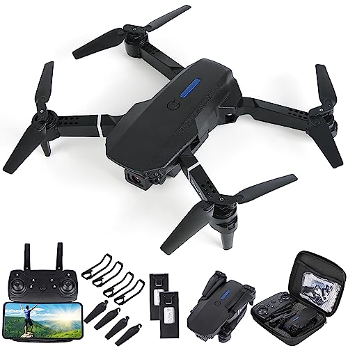 Weinsamkeit Drones con Camara 4K, WiFi FPV RC Quadcopter para Principiantes, Modo sin Cabeza, Altitud Hold, Ajuste de Velocidad,3D Flip,Modo Órbita, Mini Drone con 2 Baterías para Niños,Principiantes
