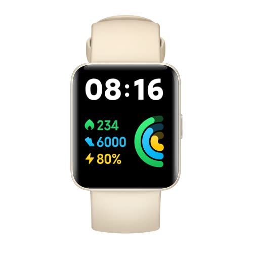 Xiaomi Redmi Watch 2 Lite-Smartwatch con pantalla de 1.55" HD,100 modos deportivos,5 ATM,SpO2,monitoreo frecuencia cardíaca,GPS,hasta 10 días de batería,blanco(Versión ES + 3 años de garantía)