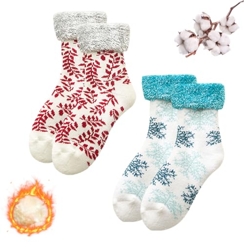 behound Warm Christmas Socks in Winter, Warm Thick Fuzzy Cozy Fluffy Soft Socks for Women (one size,E)
