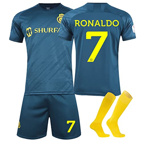 Camiseta Niño Al Nassr 2022/2023 Camiseta de Fútbol, Equipacion Niño 2022 2023 del Alnaser Hombre, Camiseta, Pantalón Corto y Calcetín