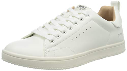 ONLY ONLSHILO PU Sneaker Noos, Zapatillas Mujer, White, 39 EU
