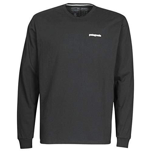 Patagonia M's L/S P-6 Logo Responsibili-tee Camiseta, Hombre, Black, M