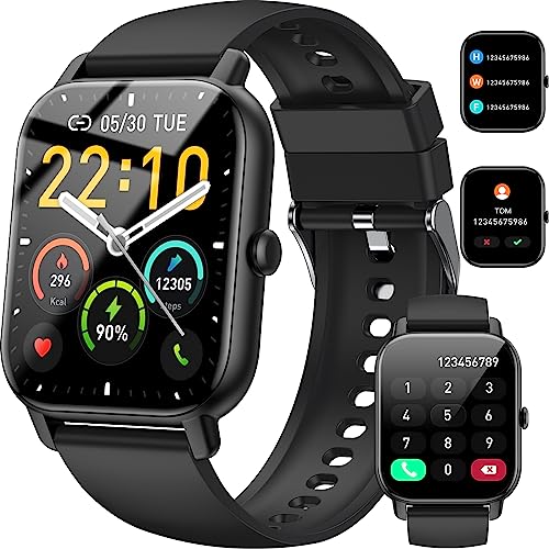 Reloj Inteligente Hombre Mujer, 1.85" Smartwatch con Llamadas Bluetooth, Smart Watch con SpO2/Pulsómetro/Monitor de Sueño, 100+ Modos Deportivos Impermeable IP68 Pulsera Actividad para Android iOS