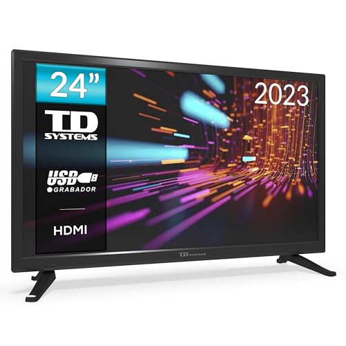 TD Systems - Televisores 24 Pulgadas Led HD, USB Grabador Reproductor, Sintonizador Digital DVB-T2/C - K24DLM17H