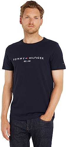 Tommy Hilfiger CORE TOMMY LOGO TEE, Camiseta para Hombre, Azul (Sky Captain), M