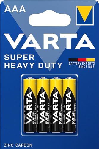 VARTA 10500403 Superlife - Batería de carbón de zinc AAA / R03 con 1,5 V, capacidad 800 mAh, 4 unidades