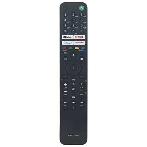 VINABTY RMF-TX520E RMFTX520E - Control remoto de búsqueda de voz para Sony Bravia W800, X80J, X81J, X82J, X85J, X90J, X92J, X93J, X94J, A80J Series TV con Youtube Netflix Disney + teclas de aplicación