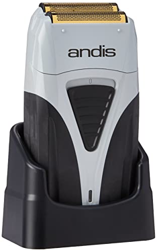 Andis ProFoil Lithium Plus - Maquinilla de Afeitar con Estación de Carga, Unisex, adulto, color Gris y Negro