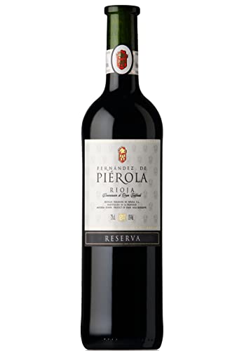 Bodegas Fernández de Piérola - Vino Tinto Reserva Denonimación de Origen Rioja - Uva variedad 100% Tempranillo - 24 meses en barrica - Botella de Vino Tinto de 750 ml