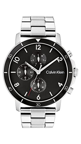 Calvin Klein Reloj Analógico de Cuarzo multifunción para hombre con Correa en Acero Inoxidable plateada - 25200067