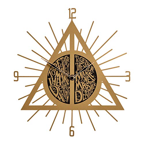 Elbenwald Reloj de Pared Harry Potter símbolo de Las Reliquias de la Muerte 26.5x29x3.5cm Metal plástico