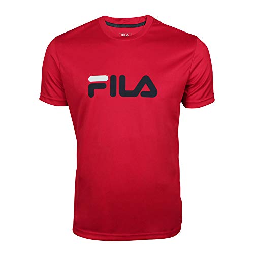 Fila T-Shirt Logo - Camiseta/Camisa Deportivas para Hombre, Color Rojo, Talla S