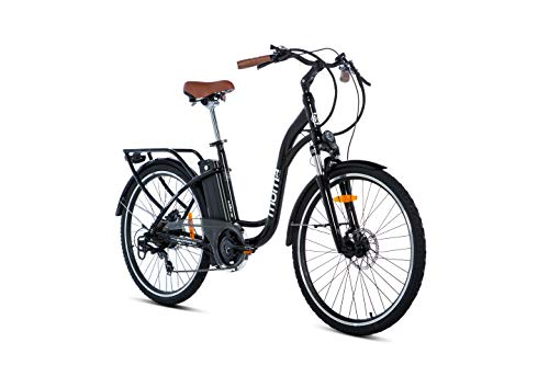 Moma Bikes Bicicleta Electrica Urbana Ebike26.2, Aluminio, SHIMANO 7v, Frenos de Disco Hidráulicos, Batería Litio 36V 16Ah