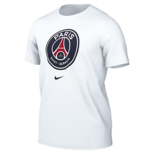 PARIS SAINT-GERMAIN PSG M Nk Crest tee Camiseta, Hombre, Blanco, Medium