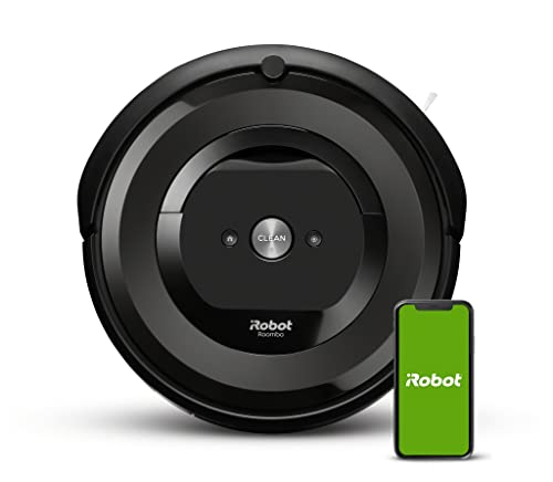 Robot aspirador conexión Wi-Fi iRobot Roomba e6192 con 2 cepillos de goma multisuperficie - Ideal mascotas - Sugerencias personalizadas - Compatible asistente de voz - Indicador depósito lleno - Negro