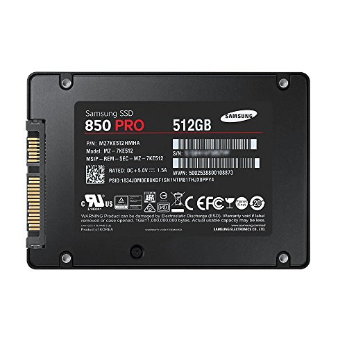 Samsung 850 Pro MZ-7KE512BW - Disco duro sólido interno SSD de 512 GB, negro