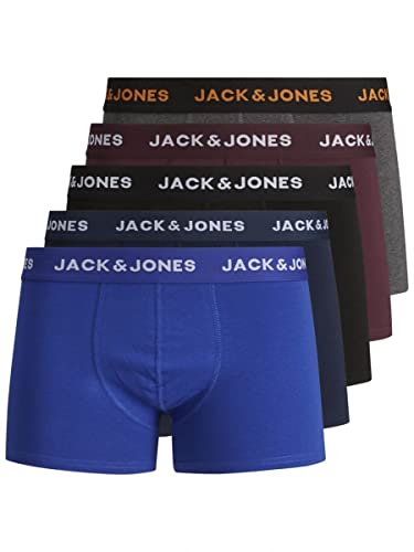 Jack & Jones Jacblack Friday Trunks-Juego de 5 anzuelos Bóxer, Multicolor, L (Pack de 5) para Hombre