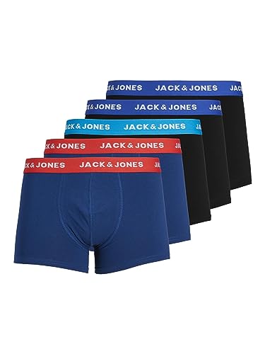 Jack & Jones JacLee Trunks 5 Pack Calzoncillos Boxer Hombre, Azul (Estate Blue), M (Pack de 5)