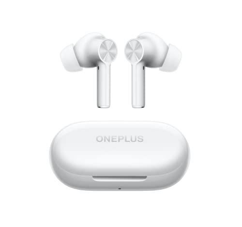 OnePlus Buds Z2 - Auriculares inalámbricos con control táctil con funda de carga, cancelación activa de ruido, auriculares estéreo impermeables IP55 para el hogar, deportes, blanco perla