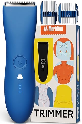 Meridian – Afeitadora Eléctrica corporal para Hombres y Mujeres| Logra un afeitado limpio y seguro en tus partes íntimasl Resistente al Agua l USB Recargable - Duración: 90 minutos l Azul