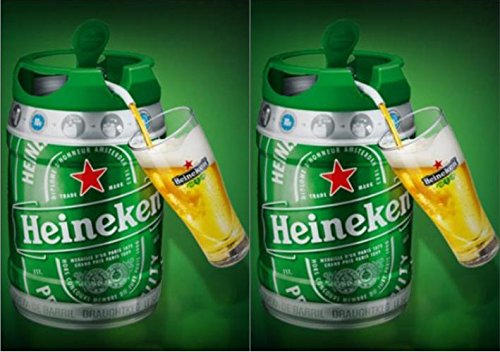 2 x 5 l Barril con grifo (de Heineken draught Keg 5%