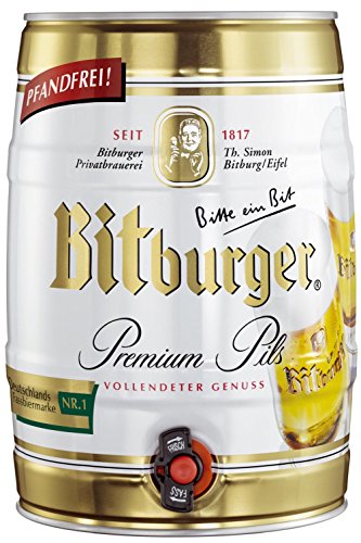 4x Bitburger Pils Prima 5 litros partido barril 4,8% vol.