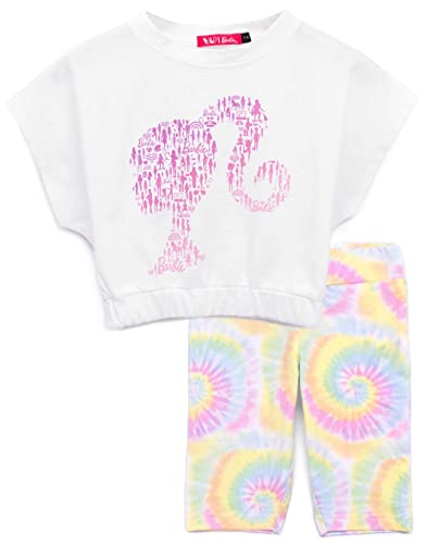 Barbie Muchachas Conjunto de Camiseta y Pantalón Corto Logo Tie Dye Kids Outfit Set 11-12 años