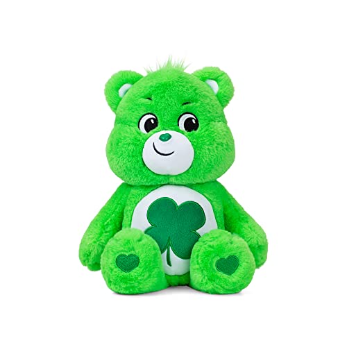 Care Bears 22064 14 Inch Medium Plush Good Luck Bear, Collectable Cute Plush Toy, Cuddly Toys for Children, Soft Toys for Girls and Boys, Cute Teddies Suitable for Girls and Boys Aged 4 Years +