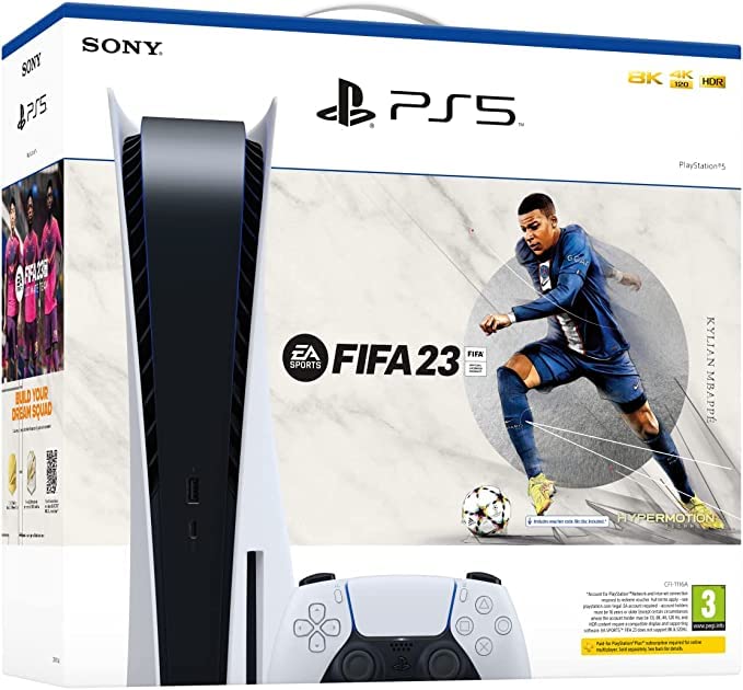 PS5 Consola Sony Playstation 5 (versión de Disco) Incluye FIFA 23 Compatible para Sony PS5 Playstation 5 Versión Disco